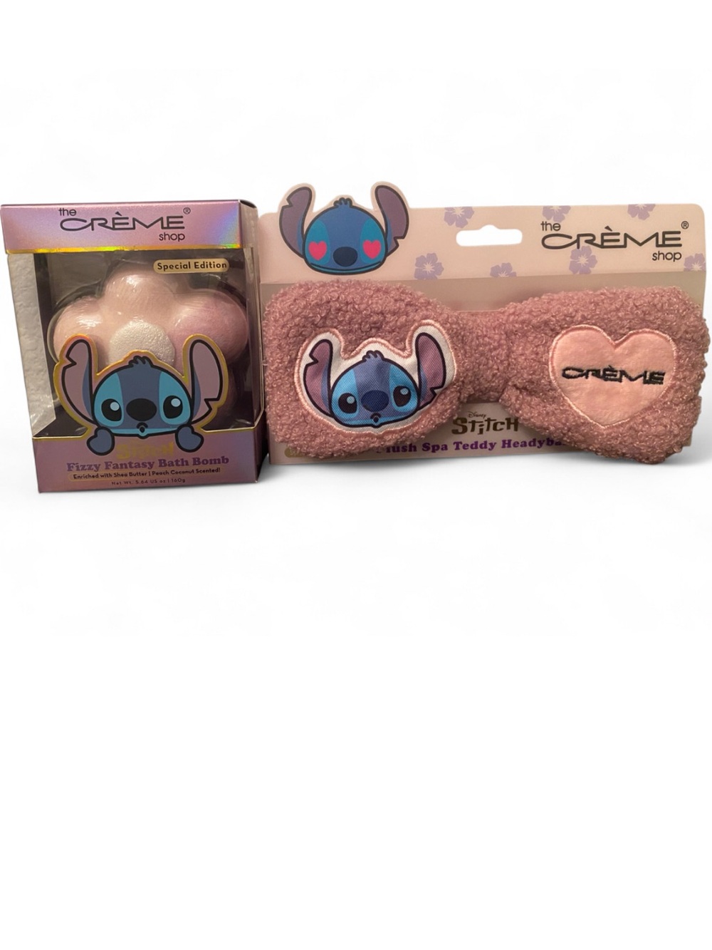 The Crème Shop x Stitch Limited Edition Bath Bomb & Plush Spa Teddy Headband